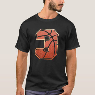 Kinder 3 Jahre alt 3 Jahre Basketball Geburtstag P T-Shirt