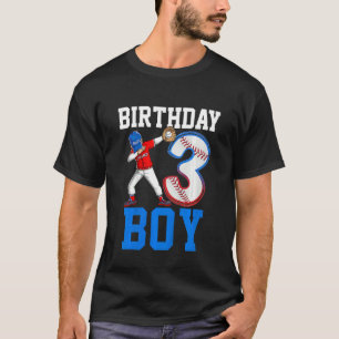 Kinder 3 Jahre alt Baseball Thema 3. Geburtstag Te T-Shirt