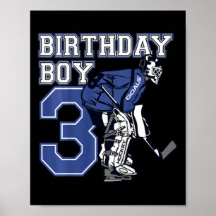 Kinder 3 Jahre alte Eishockey-Torhüter Themen-Gebu Poster