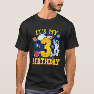 Kinder 3 Jahre alter Astronaut Weltraum 3. Geburts T-Shirt