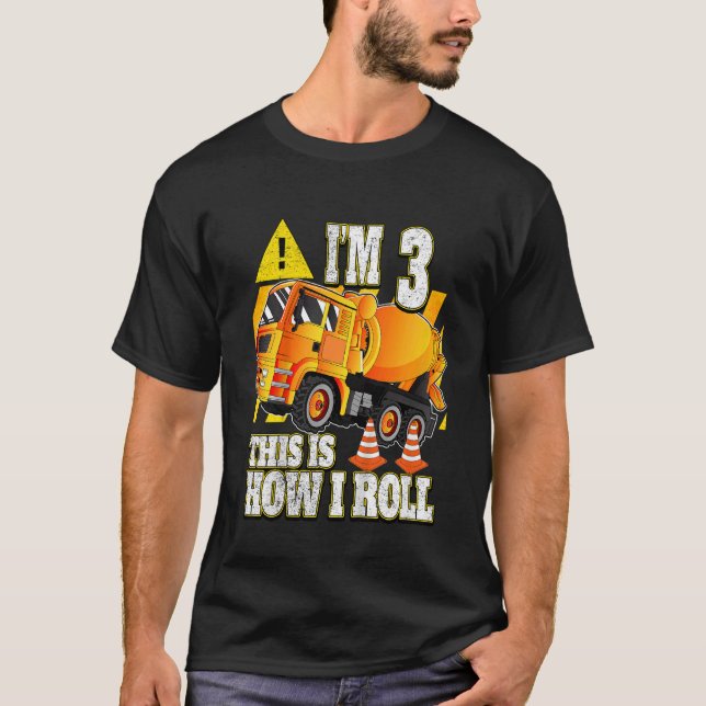 Kinder 3 Jahre alter Betonmischwagen T-Shirt (Vorderseite)
