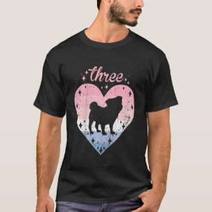 Kinder 3 Jahre alter Niedlicher Hund Geburtstagski T-Shirt
