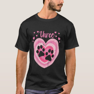 Kinder 3 Jahre alter Niedlicher Hund Paw Geburtsta T-Shirt