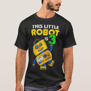 Kinder 3 Jahre alter süßer Roboter Geburtstag T-Shirt