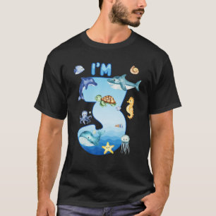 Kinder 3 Jahre altes Leben Whale Dolphin Shark 3Rd T-Shirt