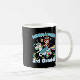 Kinder 3. Klasse Meerjungfrau reitet auf Einhorn z Kaffeetasse