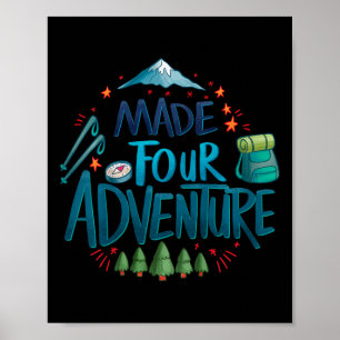 Kinder 4 Abenteuer 4. Geburtstag Party Campin Poster