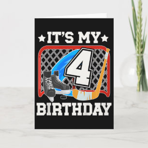 Kinder 4. Geburtstag Eishockey Junge 4 Jahre alt E Karte