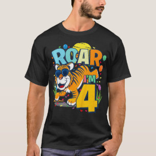 Kinder 4. Geburtstag IM 4. JAHRHUNDERT Tiger T-Shirt