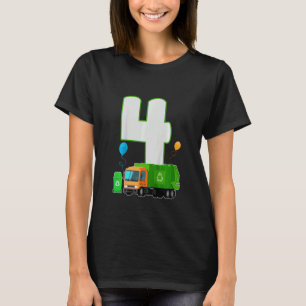 Kinder 4. Geburtstag Müllwagen Sprung 4 Jahre alt T-Shirt