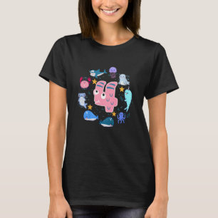 Kinder 4 Jahre alt 4. Geburtstag Party Meer Fisch T-Shirt