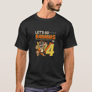 Kinder 4 Jahre alt Let's Go Bananas Affen Zoo 4. T-Shirt