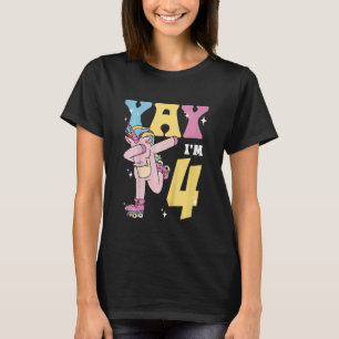 Kinder 4 Jahre alte Mädchen Einhorn Dabbing Yay I T-Shirt