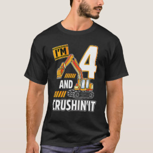 Kinder 4 Jahre alter Fahrzeuge Baubagger Bi T-Shirt