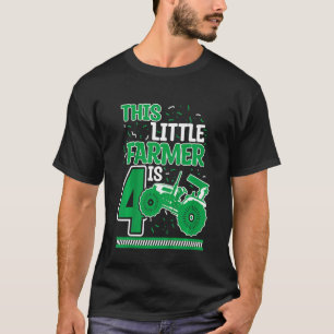 Kinder 4 Jahre alter Junge Traktor Kleiner Bauer 4 T-Shirt