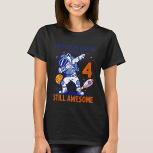 Kinder 4 Jahre Astronaut Raumplaner 4. Geburtstag T-Shirt
