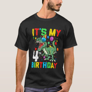 Kinder 4 Jahre Dinosaurier Es ist mein 4. Geburtst T-Shirt