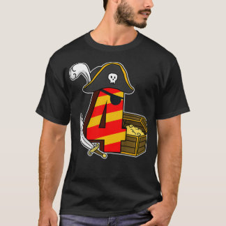 Kinder 4 Jahre Junge Geschenk Piraten Kostüm 4. Ge T-Shirt
