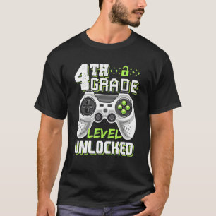 Kinder 4. Klasse Entsperrtes Videospiel zurück auf T-Shirt