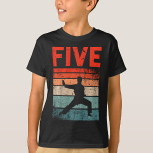 Kinder 5. Geburtstag Karate Kämpfer 5 Jahre alte M T-Shirt
