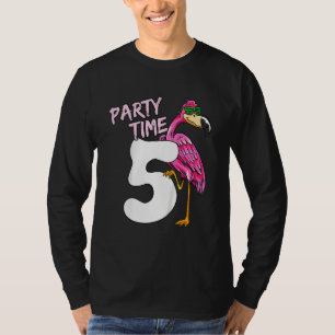 Kinder 5 Geburtstag Rosa Flamingo für Mädchen 5 Ja T-Shirt
