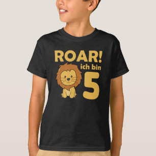 Kinder 5. Geburtstags Löwe 5 Jahre alt bin ich fün T-Shirt