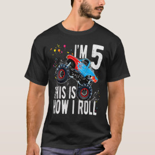 Kinder 5 Jahre alt 5. Geburtstag Junge Monster LKW T-Shirt