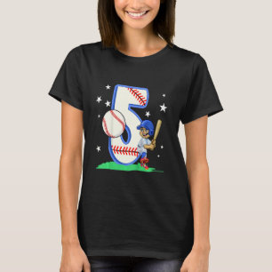 Kinder 5 Jahre alt Dabbing Boy Baseball Spieler Ge T-Shirt