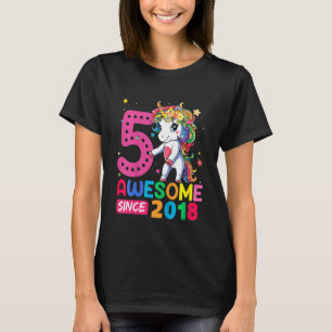 Kinder 5 Jahre alt Einhorn Flossen 5. Geburtstagsk T-Shirt