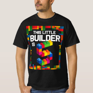 Kinder 5 Jahre alt Gebäude blockiert Geburtstagsbr T-Shirt
