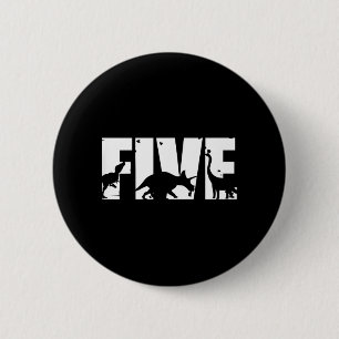 Kinder 5 Jahre alt Geburtstag Junge Dinosaurier T  Button