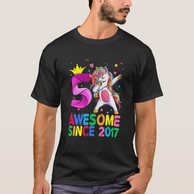 Kinder 5 Jahre alt Phantastisch seit 2017 Dabbing  T-Shirt (Vorderseite)