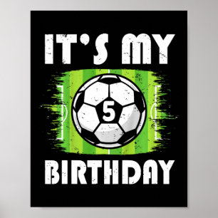 Kinder 5 Jahre alte Kinder Fußballspieler 5. Gebur Poster