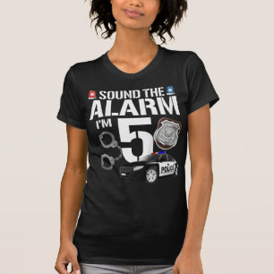 Kinder 5 Jahre alte Polizei Geburtstagsreferent Po T-Shirt