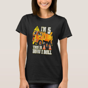 Kinder 5 Jahre alter Betonmischwagen T-Shirt