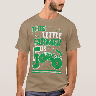 Kinder 5 Jahre alter Boy Traktor Kleiner Bauer 5th T-Shirt