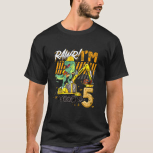 Kinder 5 Jahre alter Dinosaurier Baugraf 5t T-Shirt