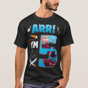 Kinder 5 Jahre alter Piratenpferd Party 5. Geburts T-Shirt