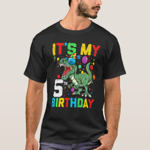 Kinder 5 Jahre Dinosaurier Es ist mein 5. Geburtst T-Shirt
