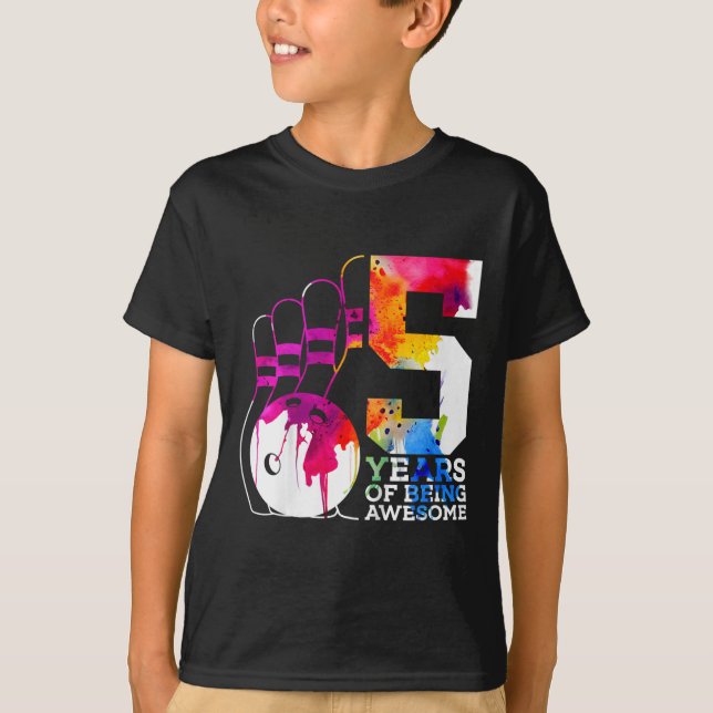 Kinder 5 Jahre Phantastischen Bowlings 5. Geburtst T-Shirt (Vorderseite)