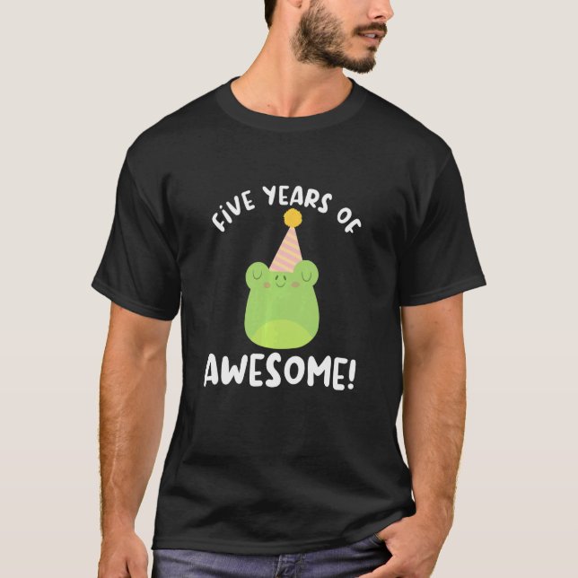 Kinder 5 Jahre Phantastischen Frosches 5. Geburtst T-Shirt (Vorderseite)