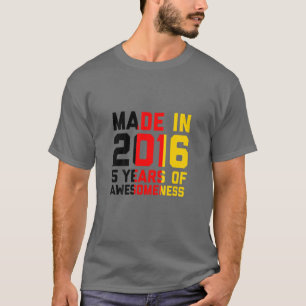 Kinder 5Geburtstagsgeschenk Deutscher Junge Mädche T-Shirt