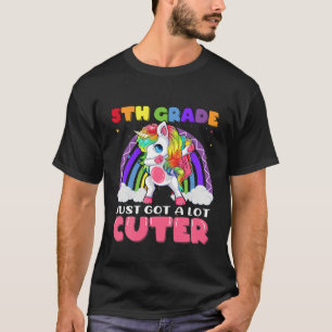 Kinder 5Grad Got Niedlicher Dabbing Unicorn Regenb T-Shirt