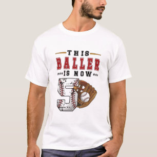 Kinder 5th Birthday Baseball Junge 5 Jahre alt Bas T-Shirt