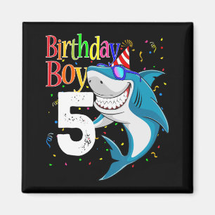 Kinder 5th Birthday Boy Shark Jaw - einige 5 Boys  Magnet