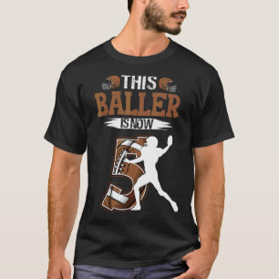Kinder 5th Birthday Football Boy 5 Jahre alter Fuß T-Shirt