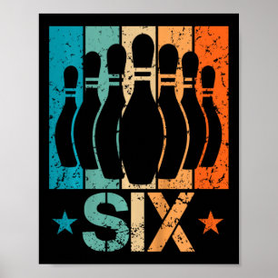 Kinder 6. Bowling Geburtstag 6 Jahre Geburtstag Poster