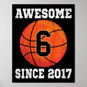 Kinder 6. Geburtstag Basketball mehr als 6 Jahre a Poster