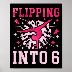 Kinder 6. Geburtstag Cheerleading Mädchen sechs Ja Poster