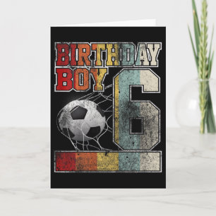 Kinder 6. Geburtstag Junge Fußball T-Shirt 6 Jahre Karte